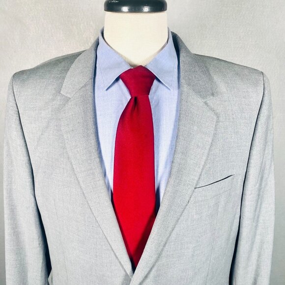 ASOS Blazer Mens 44R Gray Stretch Sport Coat Double Vent Jacket - Picture 1 of 15